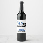 Étiquette Pour Bouteilles De Vin Typographie simple moderne 70e anniversaire (Devant)