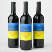 Étiquette Pour Bouteilles De Vin Ukraine Drapeau bleu jaune Thunder_Cove (Bouteilles)
