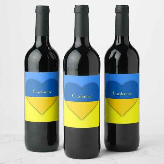 Étiquette Pour Bouteilles De Vin Ukraine Drapeau bleu jaune Thunder_Cove (Bouteilles)