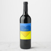Étiquette Pour Bouteilles De Vin Ukraine Drapeau bleu jaune Thunder_Cove (Devant)