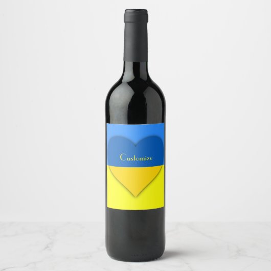 Étiquette Pour Bouteilles De Vin Ukraine Drapeau bleu jaune Thunder_Cove (Devant)