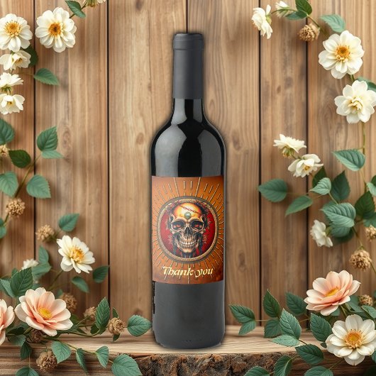 Étiquette Pour Bouteilles De Vin Un crâne