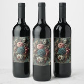 Étiquette Pour Bouteilles De Vin Un Dirge Dérangé - Design Floral Gothique (Bouteilles)