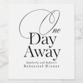 Étiquette Pour Bouteilles De Vin Un Jour De Dîner De Répétition Mariage (Étiquettes simples)