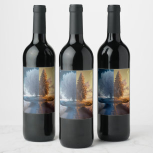 Étiquette Pour Bouteilles De Vin Un jour en hiver