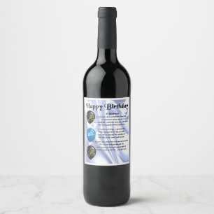 Étiquette Pour Bouteilles De Vin Un joyeux anniversaire au Étiquette de la bouteil