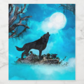 Étiquette Pour Bouteilles De Vin Un loup génial (Étiquettes simples)