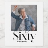 Étiquette Pour Bouteilles De Vin Un minimum moderne simple noir 60e anniversaire (Étiquettes simples)