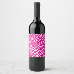 Étiquette Pour Bouteilles De Vin Un motif floral complexe en rose et blanc, art