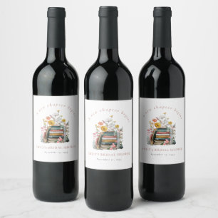Étiquette Pour Bouteilles De Vin Un nouveau chapitre commence Floral Books Baby Sho