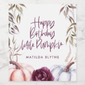 Étiquette Pour Bouteilles De Vin Un petit anniversaire d'automne fleuri violet citr (Étiquettes simples)