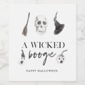 Étiquette Pour Bouteilles De Vin Un petit boogie | Bonne Halloween (Étiquettes simples)