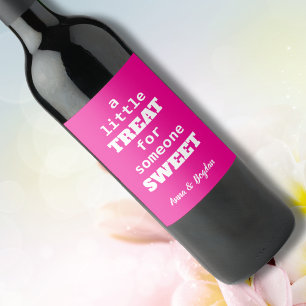 Étiquette Pour Bouteilles De Vin Un Petit Traitement Pour Quelqu'Un De Sucré Rose P