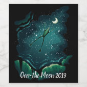 Étiquette Pour Bouteilles De Vin Un saut sur la lune (Étiquettes simples)