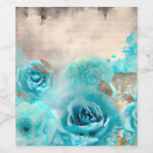 Étiquette Pour Bouteilles De Vin Un Shabby Bleu Chic Ephemera Design Series 7 (Étiquettes simples)