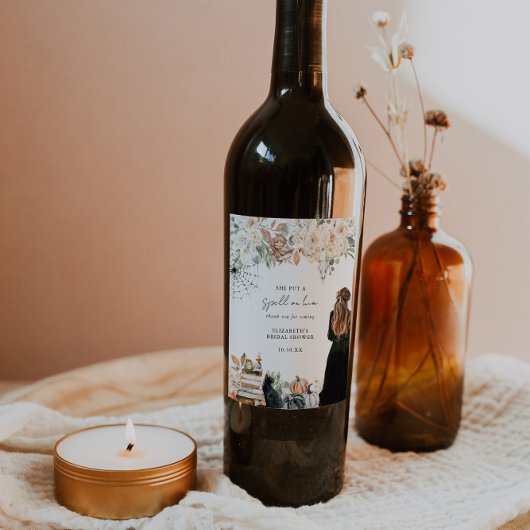Étiquette Pour Bouteilles De Vin Un Sort | Fête de Mariée Halloween