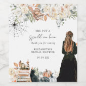 Étiquette Pour Bouteilles De Vin Un Sort | Fête de Mariée Halloween (Étiquettes simples)