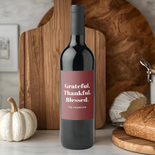 Étiquette Pour Bouteilles De Vin Un Thanksgiving Minimaliste Gratuit