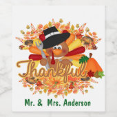 Étiquette Pour Bouteilles De Vin Un Thanksgiving Remerciant (Étiquettes simples)