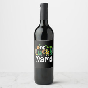 Étiquette Pour Bouteilles De Vin Une chance Mama Matching Family St Patrick's Day