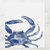 Étiquette Pour Bouteilles De Vin Une chellabration | Thème du crabe bleu (Étiquettes simples)