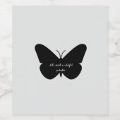 Étiquette Pour Bouteilles De Vin Une citation simple dans un simple papillon (Étiquettes simples)