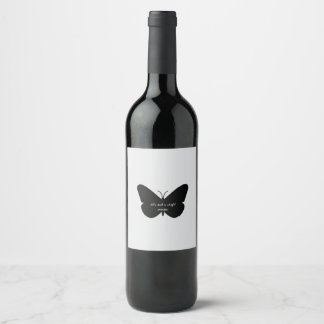 Étiquette Pour Bouteilles De Vin Une citation simple dans un simple papillon