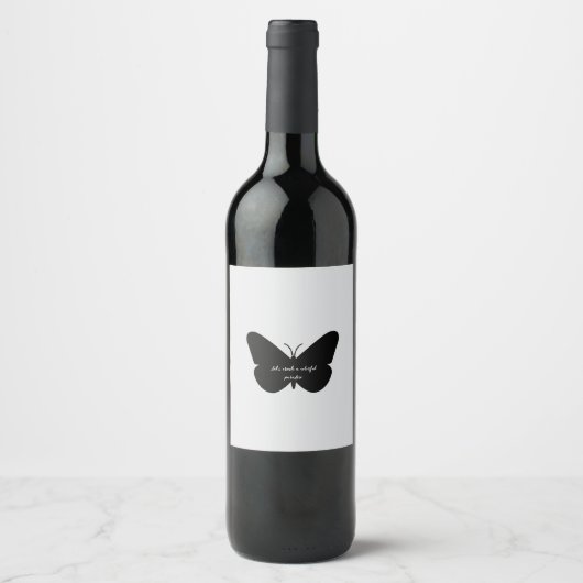 Étiquette Pour Bouteilles De Vin Une citation simple dans un simple papillon (Devant)