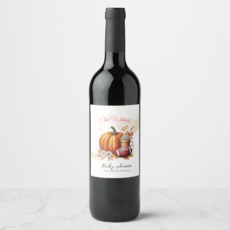 Étiquette Pour Bouteilles De Vin Une douce petite citrouille est en route