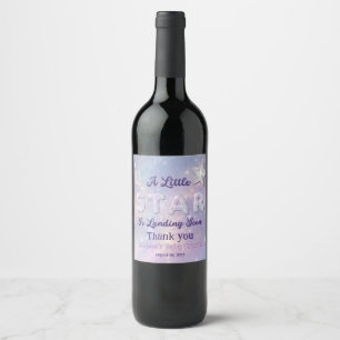 Étiquette Pour Bouteilles De Vin Une Petite Étoile Atterrit Bientôt Célébration de