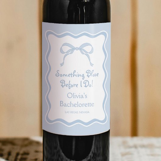 Étiquette Pour Bouteilles De Vin Une soirée Bachelorette Bleue