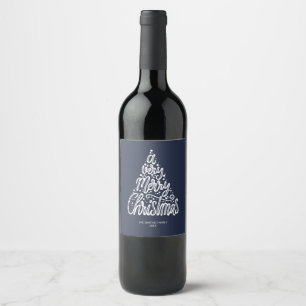 Étiquette Pour Bouteilles De Vin Une typographie de Noël très joyeuse Texte