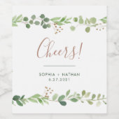 Étiquette Pour Bouteilles De Vin Une verdure simple | Cheers Mariages (Étiquettes simples)