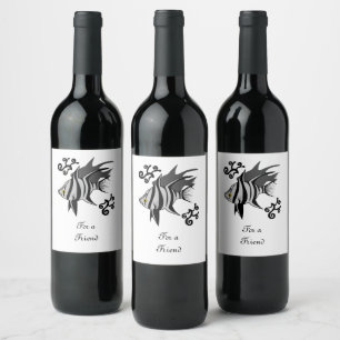 Étiquette Pour Bouteilles De Vin Une vieille femme qui vous donne l'oeil