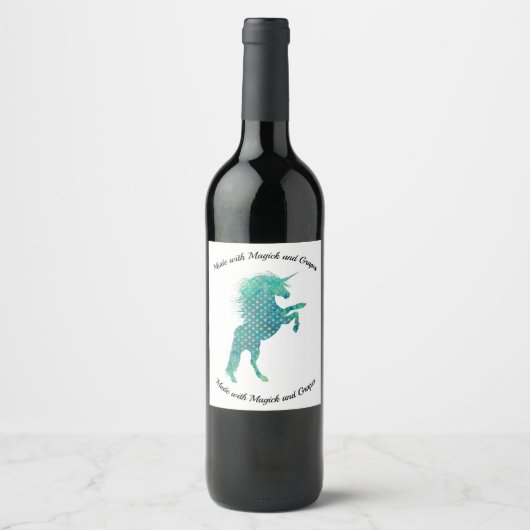Étiquette Pour Bouteilles De Vin Unicorn Blues (Devant)