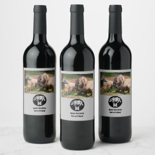 Étiquette Pour Bouteilles De Vin Unicorn Rhino Silhouette Monogramme Photo