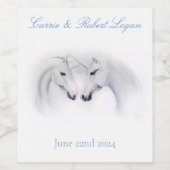 Étiquette Pour Bouteilles De Vin Unicornes blanches Aimer Couple (Étiquettes simples)