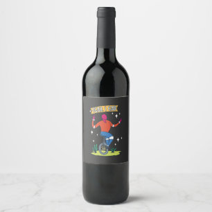 Étiquette Pour Bouteilles De Vin Unicycle - Oui je peux