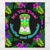 Étiquette Pour Bouteilles De Vin Unique Tiki Time Island Thème (Étiquettes simples)