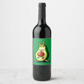 Étiquette Pour Bouteilles De Vin Upside Down Avocado - Drôle Pixel Art Conception a (Devant)