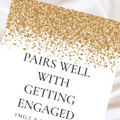 Étiquette Pour Bouteilles De Vin Va Bien Avec Fiançailles Paillettes Dorées