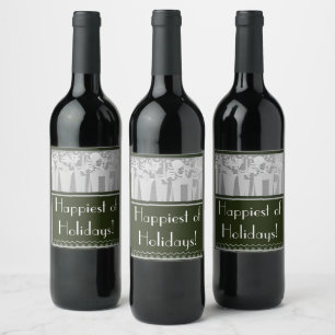 ÉTIQUETTE POUR BOUTEILLES DE VIN VACANCES AVEC ART DÉCO ! :)