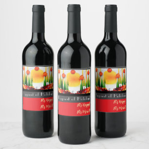 Étiquette Pour Bouteilles De Vin Vacances dans les Pins!