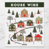 Étiquette Pour Bouteilles De Vin Vacances de Noël de Realtor (Étiquettes simples)