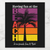 Étiquette Pour Bouteilles De Vin Vacances d'été S'amuser à la plage Retro (Étiquettes simples)