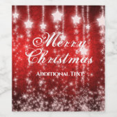 Étiquette Pour Bouteilles De Vin Vacances Red Falling Stars Personnalisées (Étiquettes simples)