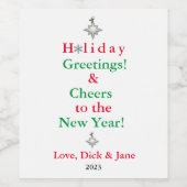 Étiquette Pour Bouteilles De Vin Vacances Salutations Vin bouteille Étiquette (Étiquettes simples)