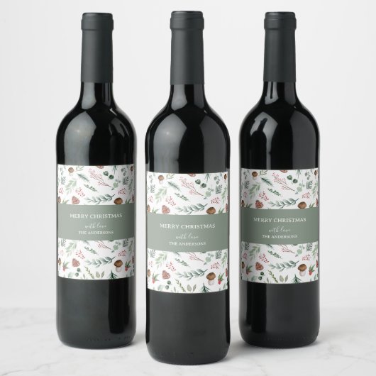 Étiquette Pour Bouteilles De Vin Vacances Vert Sauge (Bouteilles)