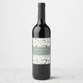 Étiquette Pour Bouteilles De Vin Vacances Vert Sauge (Devant)