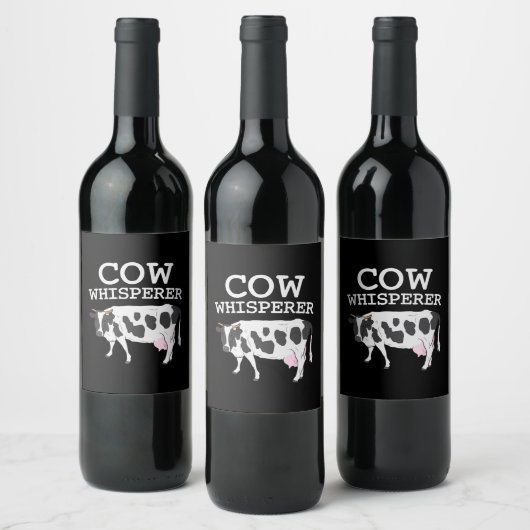 Étiquette Pour Bouteilles De Vin Vache Whisperer Love (Bouteilles)